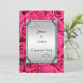 Verloving Roses & Diamond Wedding Rings Kaart (Staand voorkant)