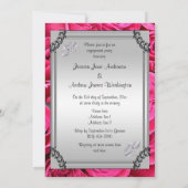 Verloving Roses & Diamond Wedding Rings Kaart (Achterkant)