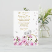 Verloving Roses Pearls Diamond Ring Couples Kaart (Staand voorkant)