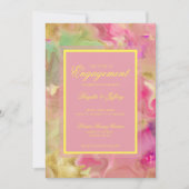 Verloving roze, goud & groen save the date (Voorkant)