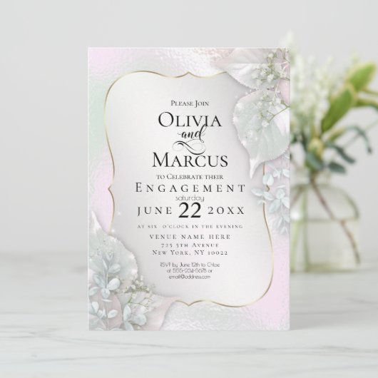 VERLOVING | Roze pittorroze bladeren Kaart (Staand voorkant)