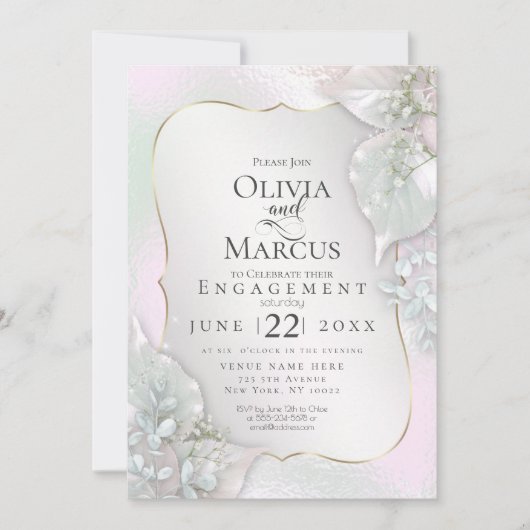 VERLOVING | Roze pittorroze bladeren Kaart (Voorkant)