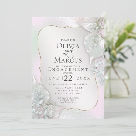 VERLOVING | Roze pittorroze bladeren Kaart (Staand voorkant)