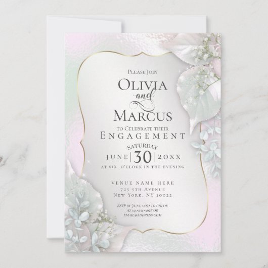 VERLOVING | Roze pittorroze bladeren Kaart (Voorkant)