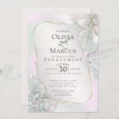 VERLOVING | Roze pittorroze bladeren Kaart (Voorkant / Achterkant)