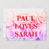 VERLOVING rozen roze bloemboeket, achtergrond Feestdagenkaart (Voorkant)