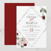 VERLOVING | Rozen van Waterverf met rode wijn en b Kaart (Voorkant / Achterkant)