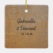 Verloving Rustic Pines Woodland Keramisch Ornament (Achterkant)