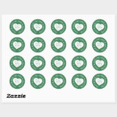 Verloving social distancing gast groen hart ronde sticker (Vel)