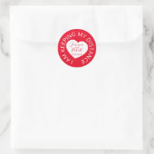 Verloving Social distancing Guest Care Red Heart Ronde Sticker (Tas)