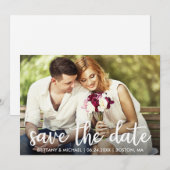 Verloving sparen de Datum Moderne Foto Kaart (Voorkant / Achterkant)