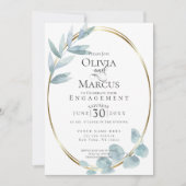 VERLOVING | Stamblauwe Waterverf Eucalyptus Kaart (Voorkant)