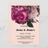 Verloving String Lights Burgundy Flowers Kaart (Voorkant / Achterkant)