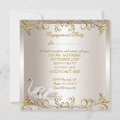 Verloving Swans ans Gold Sepia Elegant Party Kaart (Achterkant)