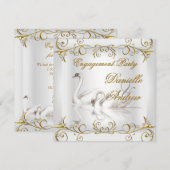 Verloving Swans ans Gold Sepia Elegant Party Kaart (Voorkant / Achterkant)