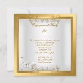 Verloving Swans Gold White Elegant Party Kaart (Achterkant)
