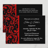 Verloving ter gelegenheid van het zwarte roodzwijn kaart (Voorkant / Achterkant)