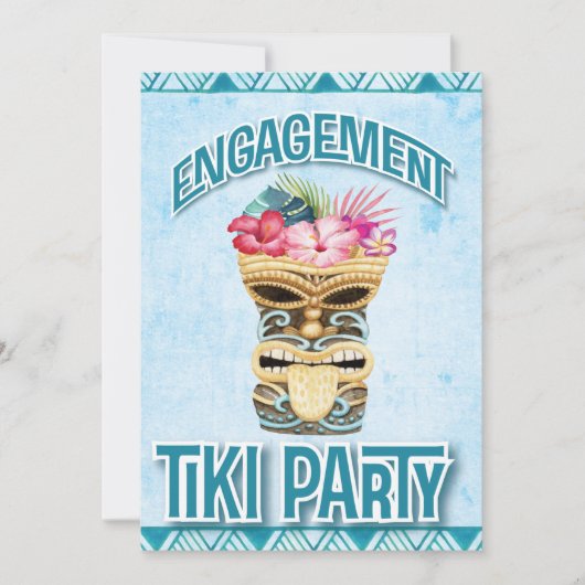 Verloving Tiki Hawaiian Luau Kaart (Voorkant)