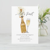 Verloving Toast Couples Foto Kaart (Staand voorkant)