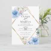 VERLOVING | Tropische blauwe Waterverf bloemen Kaart (Staand voorkant)