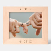 Verloving/trouwdatum Hartpijl horizontaal Gegraveerde Lijstjes