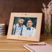 Verloving/trouwdatum Hartpijl horizontaal Gegraveerde Lijstjes