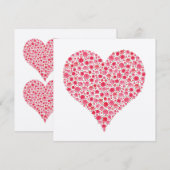 Verloving Twee Roos Harten Metallic roze nodigt ui Kaart (Voorkant / Achterkant)