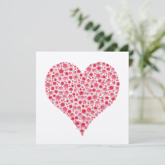 Verloving Twee Roos Harten Metallic roze nodigt ui Kaart (Staand voorkant)