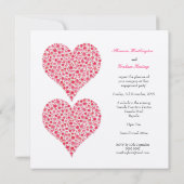 Verloving Twee Roos Harten Metallic roze nodigt ui Kaart (Achterkant)