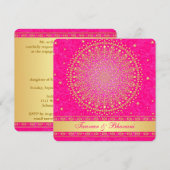 Verloving uitnodigen | Intriciteitsroze, gouden sc Kaart (Voorkant / Achterkant)