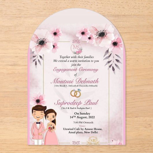 Verloving Uitnodiging - Moutusi & Suprode (Voorkant)