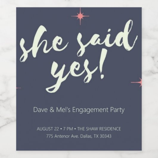 Verloving uitnodiging wijnflesetiket wijn etiket (Enkel label)