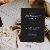 Verloving Uitnodiging Zwarte bruiloft Sjabloon