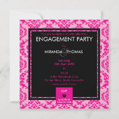 VERLOVING UITNODIGINGEN:: damask kleuren 2 Kaart (Achterkant)