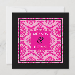 VERLOVING UITNODIGINGEN:: damask kleuren 2 Kaart