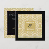 VERLOVING UITNODIGINGEN:: damask kleuren 3 Kaart (Voorkant / Achterkant)