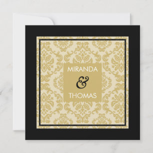 VERLOVING UITNODIGINGEN:: damask kleuren 3 Kaart