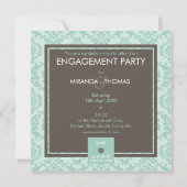 VERLOVING UITNODIGINGEN:: damask kleuren 5 Kaart (Achterkant)