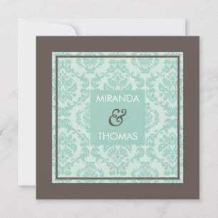 VERLOVING UITNODIGINGEN:: damask kleuren 5 Kaart
