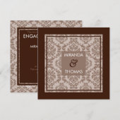 VERLOVING UITNODIGINGEN:: damask kleuren 6 Kaart (Voorkant / Achterkant)