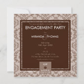 VERLOVING UITNODIGINGEN:: damask kleuren 6 Kaart (Achterkant)