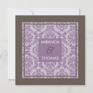 VERLOVING UITNODIGINGEN:: damask kleuren 7 Kaart
