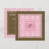 VERLOVING UITNODIGINGEN:: damask kleuren 9 Kaart (Voorkant / Achterkant)