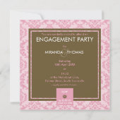 VERLOVING UITNODIGINGEN:: damask kleuren 9 Kaart (Achterkant)