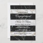 Verloving Uitnodigingen Stripe Black marmer (Voorkant)