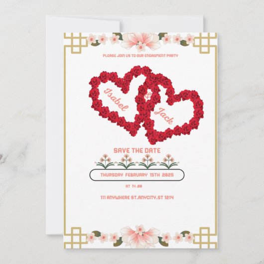 verloving uitnodigingskaartGrootte: 5 "x 7" Kaart (Voorkant)