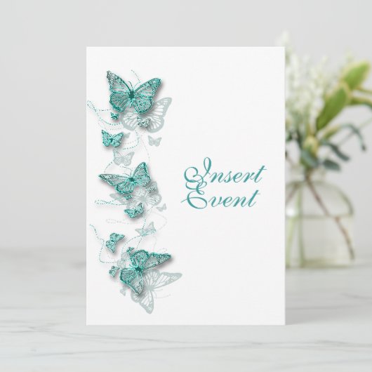 verloving van aqua White Kaart (Staand voorkant)