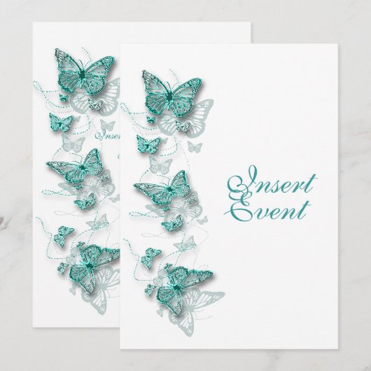 verloving van aqua White Kaart (Voorkant / Achterkant)