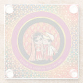 Verloving van Bollywood Glazen Onderzetter (Achterkant)