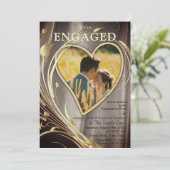 Verloving van bruine/goudzout kaart (Staand voorkant)